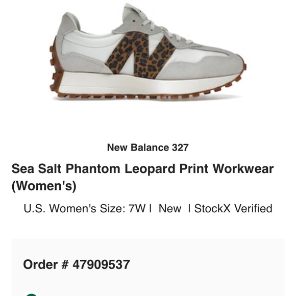 Women’s New Balance 327- Sea Salt Phantom Leopard Print (size 7) - Picture 2 of 7